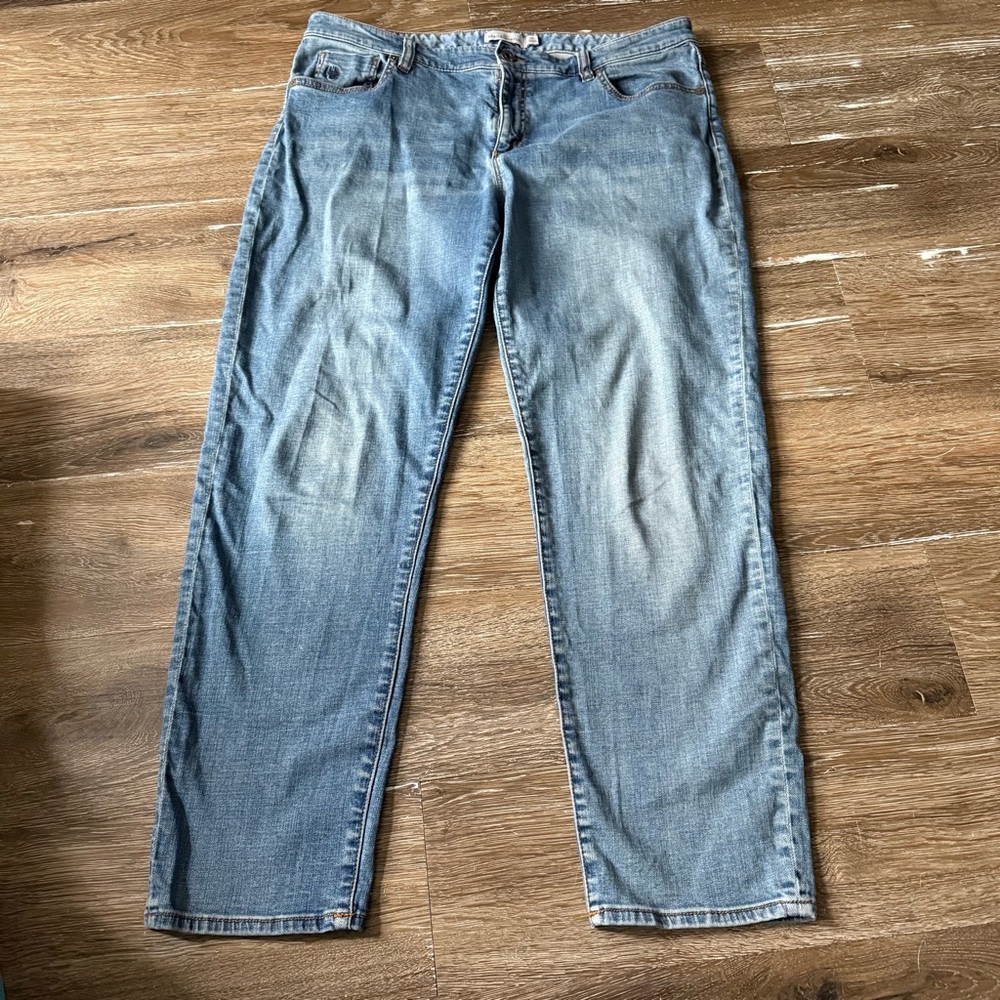 L.L Bean Signature Classic Blue Denim Jeans Women’s 12P Organic Cotton Spandex